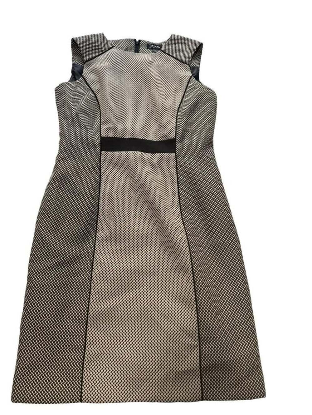 Tahari Arthur S. Levine Dress Size 10 Black Tan Shift